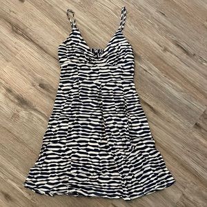 Striped Lightweight Blue And White Mini Dress